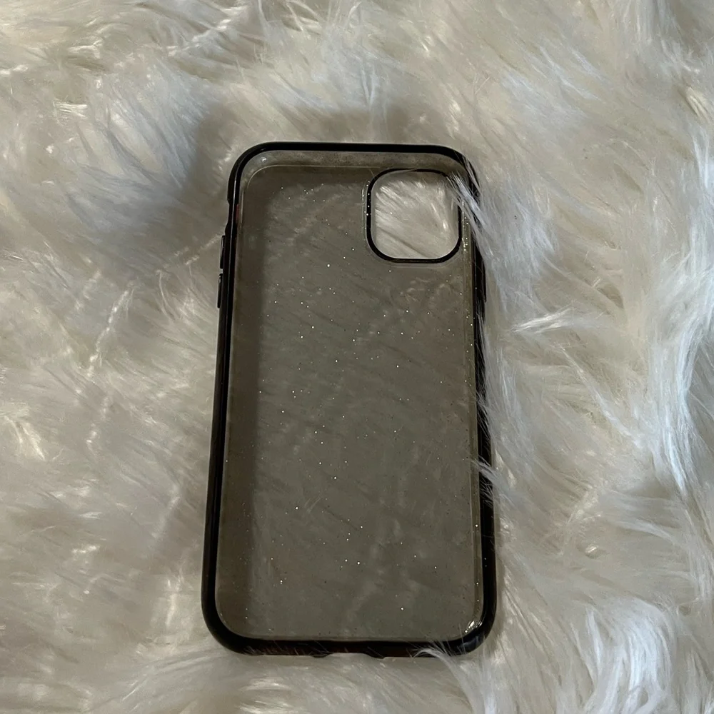 Iphone 11 pro lifeproof phone case sheer black with silver sparkles
